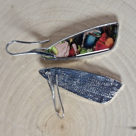 Colorful Abstract Drop Earrings - Picture 5 of 5